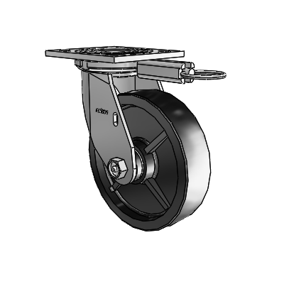 4 Series 1 1/2" Casters Top Plate Swivel Zinc with 6 x 1.5 Polyolefin Wheel