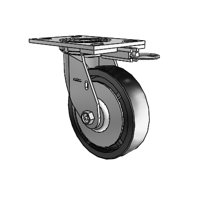 4 Series 1 1/2" Casters Top Plate Swivel Zinc with 6 x 1.5 Polyolefin Wheel