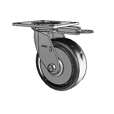 4 Series 2 Inch Wide Top Plate Swivel Caster with 6 x 2 Endura Solid Elastomer Wheel