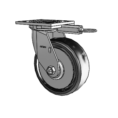 4 Series 2 Inch Wide Top Plate Swivel Caster with 6 x 2 Endura Solid Elastomer Wheel