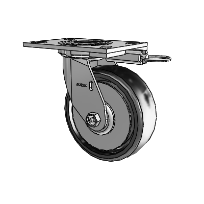 4 Series 2 Inch Wide Top Plate Swivel Caster with 6 x 2 Endura Solid Elastomer Wheel