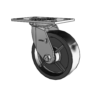 4 Series 2 Inch Wide Top Plate Swivel Caster with 6 x 2 Polyolefin Wheel