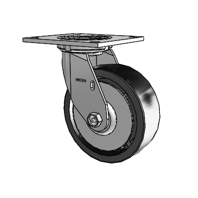 4 Series 2 Inch Wide Top Plate Swivel Caster with 6 x 2 Polyolefin Wheel