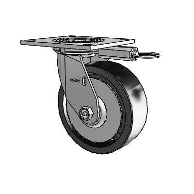 4 Series 2 Inch Wide Top Plate Swivel Caster with 6 x 2 Polyolefin Wheel