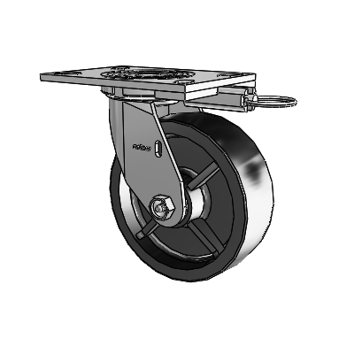 4 Series 2 Inch Wide Top Plate Swivel Caster with 6 x 2 Polyolefin Wheel