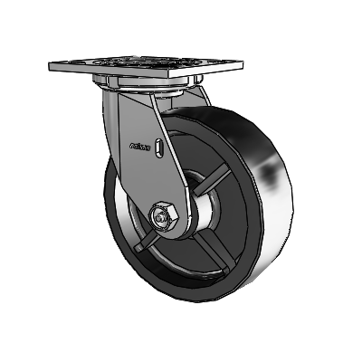 4 Series 2 Inch Wide Top Plate Swivel Caster with 6 x 2 Polyolefin Wheel