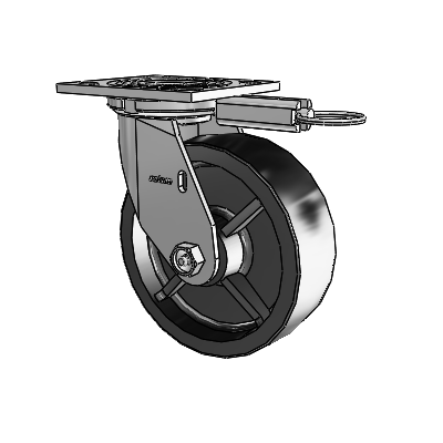 4 Series 2 Inch Wide Top Plate Swivel Caster with 6 x 2 Polyolefin Wheel