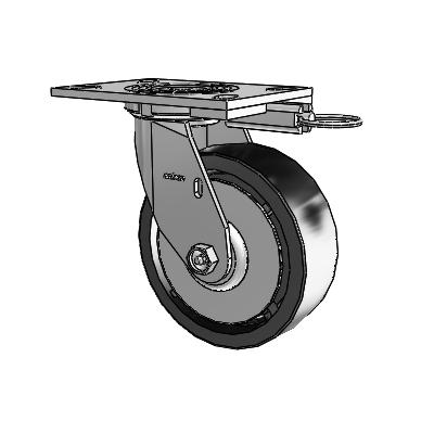 4 Series 2 Inch Wide Top Plate Swivel Caster with 6 x 2 Polyolefin Wheel