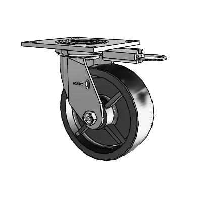 4 Series 2 Inch Wide Top Plate Swivel Caster with 6 x 2 Polyolefin Wheel
