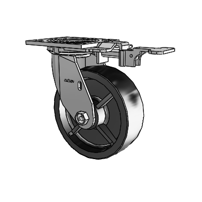 4 Series 2 Inch Wide Top Plate Swivel Caster with 6 x 2 Polyolefin Wheel