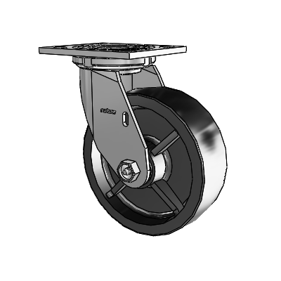 4 Series 2 Inch Wide Top Plate Swivel Caster with 6 x 2 Polyolefin Wheel