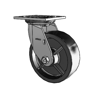 4 Series 2 Inch Wide Top Plate Swivel Caster with 6 x 2 Polyolefin Wheel