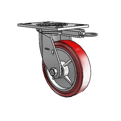 4 Series 1 1/2" Casters Top Plate Swivel Zinc with 6 x 1.5 Polyurethane HI-TECH Wheel