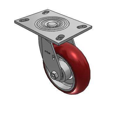 4 Series 2 Inch Wide Top Plate Swivel Caster with 6 x 2 CG Max Maroon Wheel