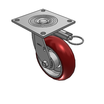 4 Series 2 Inch Wide Top Plate Swivel Caster with 6 x 2 CG Max Maroon Wheel