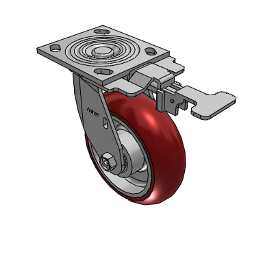 4 Series 2 Inch Wide Top Plate Swivel Caster with 6 x 2 CG Max Maroon Wheel