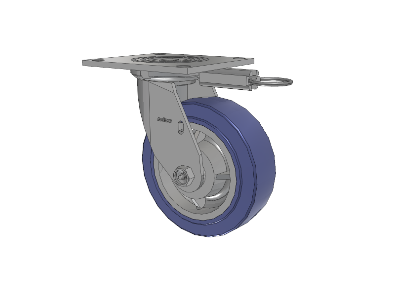 4 Series 2 Inch Wide Top Plate Swivel Caster with 6 x 2 HydroTech (Flat) Wheel