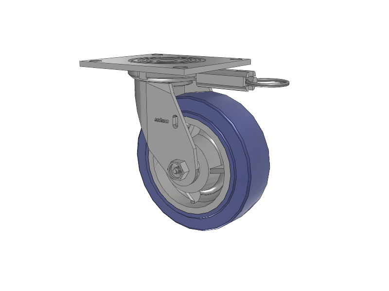 4 Series 2 Inch Wide Top Plate Swivel Caster with 6 x 2 HydroTech (Flat) Wheel