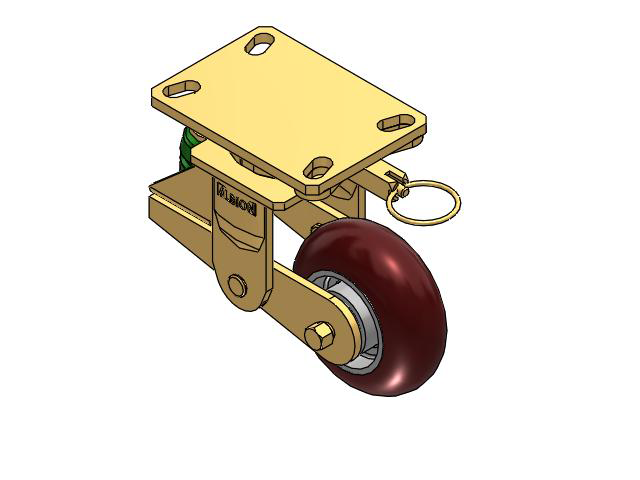 141 Series Top Plate Swivel Caster with 5 x 2 Maroon Tread on Aluminum Core AX - Round Polyurethane (Aluminum Core) Wheel