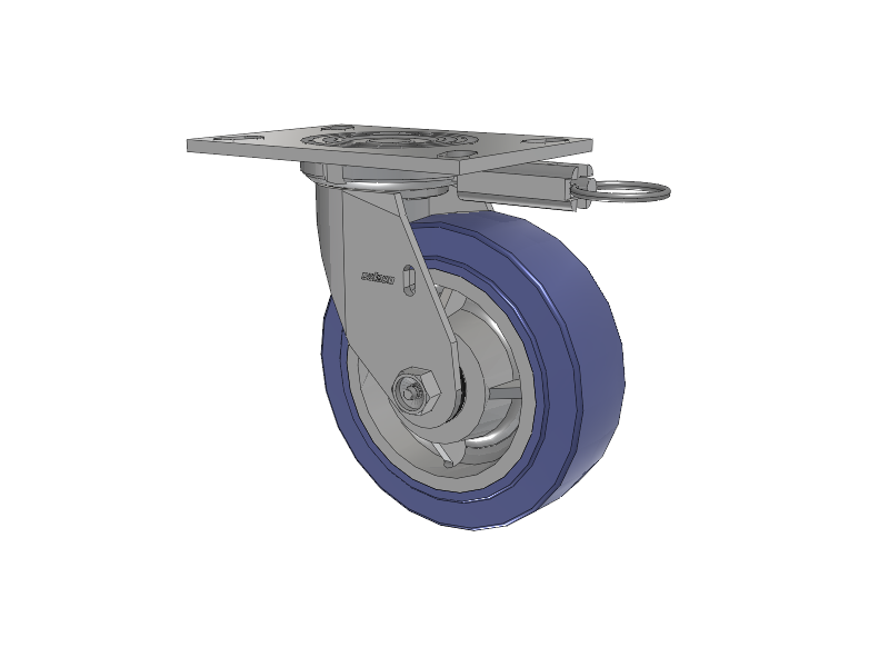 4 Series 2 Inch Wide Top Plate Swivel Caster with 6 x 2 HydroTech (Flat) Wheel