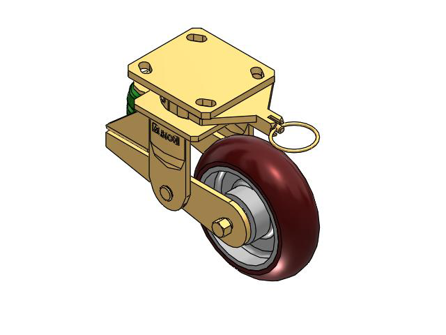 141 Series Top Plate Swivel Caster with 6 x 2 Maroon Tread on Aluminum Core AX - Round Polyurethane (Aluminum Core) Wheel