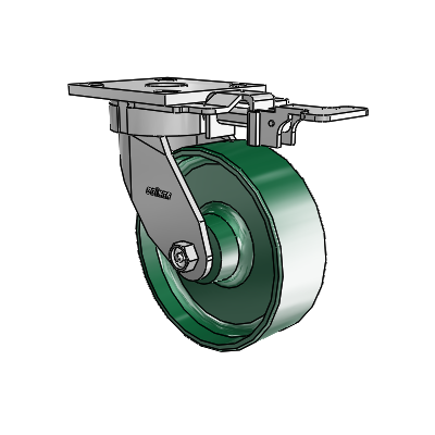 4 Series Kingpinless Casters Top Plate Swivel Caster with 6 x 2 Forged Steel wheel