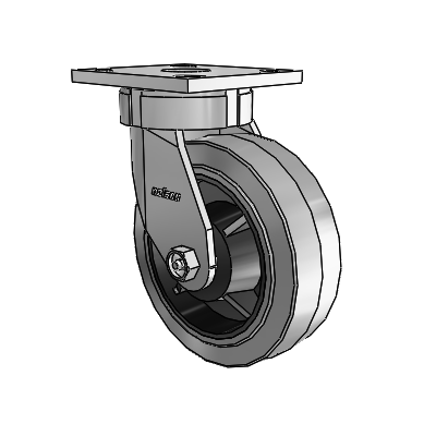 4 Series Kingpinless Casters Top Plate Swivel Caster with 6 x 2 Performa Rubber (Flat/Conductive) wheel