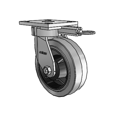 4 Series Kingpinless Casters Top Plate Swivel Caster with 6 x 2 Performa Rubber (Flat/Conductive) wheel