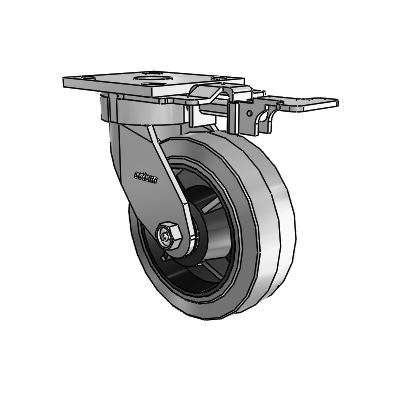 4 Series Kingpinless Casters Top Plate Swivel Caster with 6 x 2 Performa Rubber (Flat/Conductive) wheel