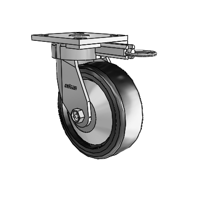 Roulettes sans pivot de la série 4 – Roulette pivotante à plaque supérieure équipée d'une roue Trans-forma LT (plate) 6 x 2