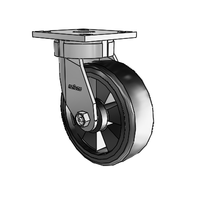 4 Series Kingpinless Casters Top Plate Swivel Caster with 6 x 2 Trans-forma LT (Flat) wheel