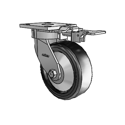 Roulettes sans pivot de la série 4 – Roulette pivotante à plaque supérieure équipée d'une roue Trans-forma LT (plate) 6 x 2