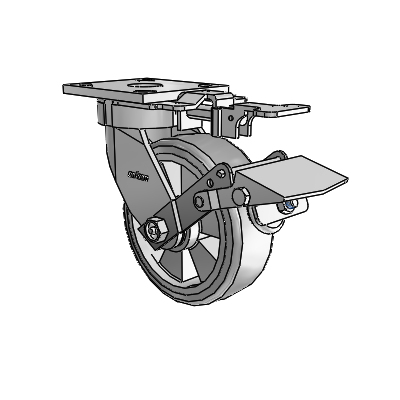 4 Series Kingpinless Casters Top Plate Swivel Caster with 6 x 2 Trans-forma HD (Flat) wheel and Tread Lock Brake