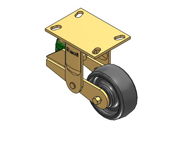 141 Series Top Plate Rigid Caster with 5 x 2 Grey Elastomer SE - Solid Elastomer Wheel