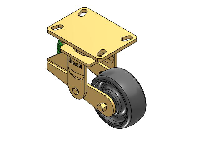 141 Series Top Plate Swivel Caster with 5 x 2 Grey Elastomer SE - Solid Elastomer Wheel