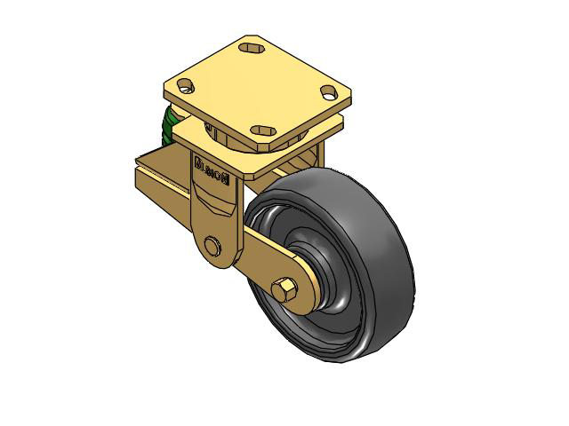 141 Series Top Plate Swivel Caster with 6 x 2 Grey Elastomer SE - Solid Elastomer Wheel