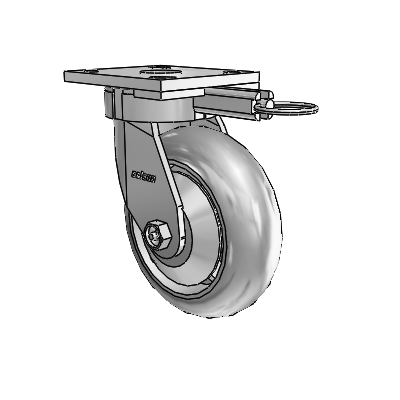 4 Series Kingpinless Casters Top Plate Swivel Caster with 6 x 2 Performa Rubber (Round/Grey) wheel