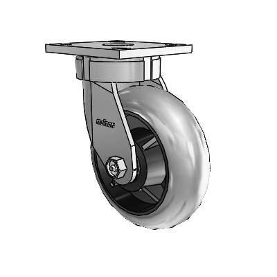 4 Series Kingpinless Casters Top Plate Swivel Caster with 6 x 2 Performa Rubber (Round/Conductive) wheel
