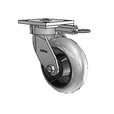 4 Series Kingpinless Casters Top Plate Swivel Caster with 6 x 2 Performa Rubber (Round/Conductive) wheel