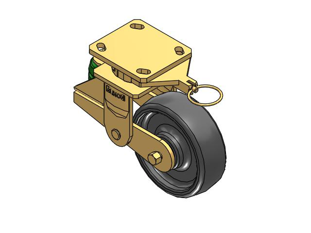 141 Series Top Plate Swivel Caster with 6 x 2 Grey Elastomer SE - Solid Elastomer Wheel