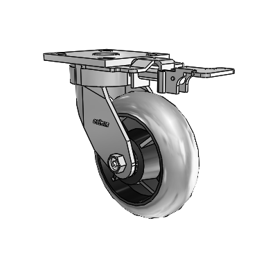 4 Series Kingpinless Casters Top Plate Swivel Caster with 6 x 2 Performa Rubber (Round/Conductive) wheel