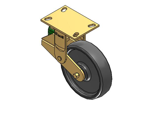 141 Series Top Plate Rigid Caster with 8 x 2 Grey Elastomer SE - Solid Elastomer Wheel