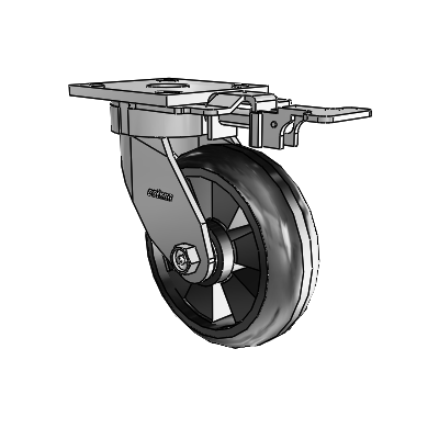 4 Series Kingpinless Casters Top Plate Swivel Caster with 6 x 2 Trans-forma LT (Round) wheel