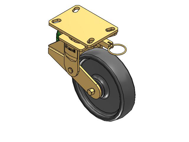 141 Series Top Plate Swivel Caster with 8 x 2 Grey Elastomer SE - Solid Elastomer Wheel