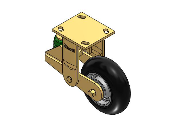 141 Series Top Plate Rigid Caster with 6 x 2 Black Tread on Aluminum Core UA - Magnum Polyurethane (Aluminum Core) Wheel