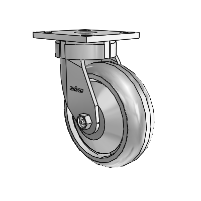 4 Series Kingpinless Casters Top Plate Swivel Caster with 6 x 2 Trans-forma HD (Round) wheel