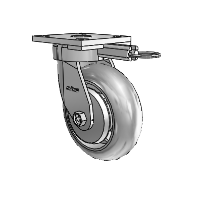 4 Series Kingpinless Casters Top Plate Swivel Caster with 6 x 2 Performa Rubber (Round/Grey) wheel