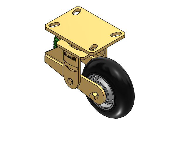 141 Series Top Plate Swivel Caster with 6 x 2 Black Tread on Aluminum Core UA - Magnum Polyurethane (Aluminum Core) Wheel