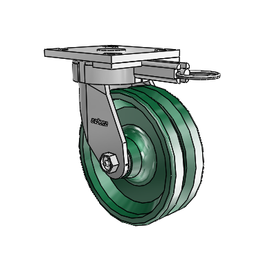 4 Series Kingpinless Casters Top Plate Swivel Caster with 6 x 2 V-Groove wheel