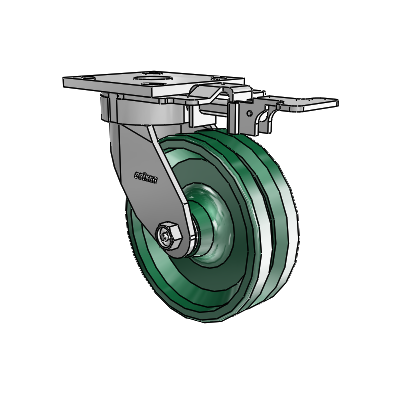 4 Series Kingpinless Casters Top Plate Swivel Caster with 6 x 2 V-Groove wheel